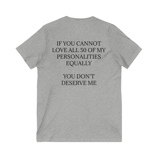 50 Personalities Unisex Short Sleeve V-Neck Tee