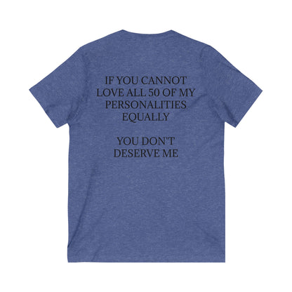 50 Personalities Unisex Short Sleeve V-Neck Tee