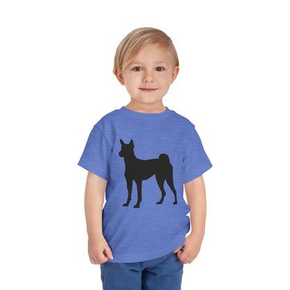 Basenji Silhouette Toddler Unisex Short Sleeve Crewneck Tee