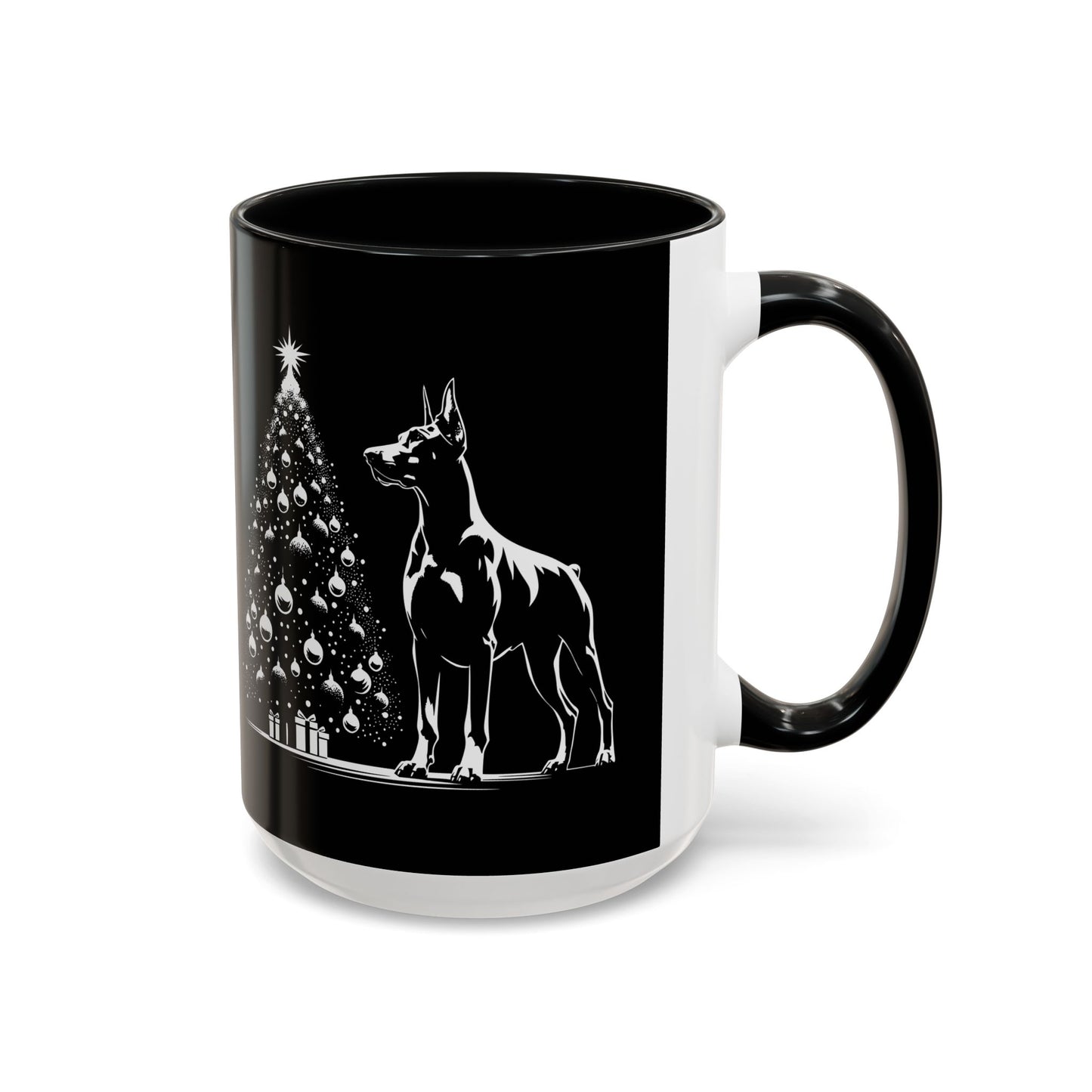 Doberman Christmas Tree 2-Tone Coffee Mug