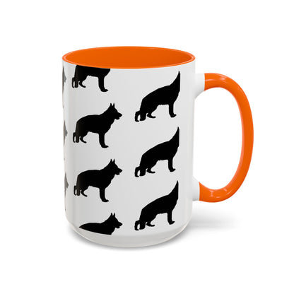 German Shepherd Silhouette 2-Tone Coffee Mug