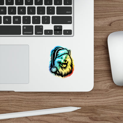 Santa Paws Samoyed Holographic Sticker