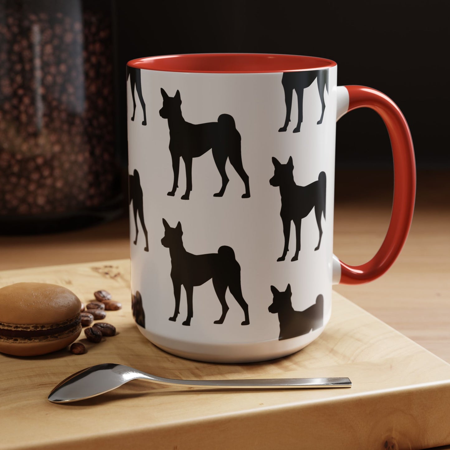 Basenji Silhouette 2-Tone Coffee Mug