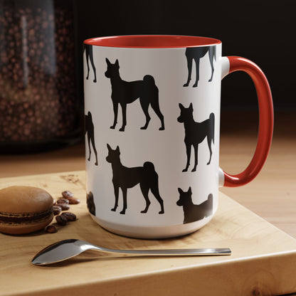 Basenji Silhouette 2-Tone Coffee Mug