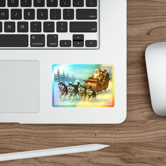 Dashing Through The Snow Holographic Sticker