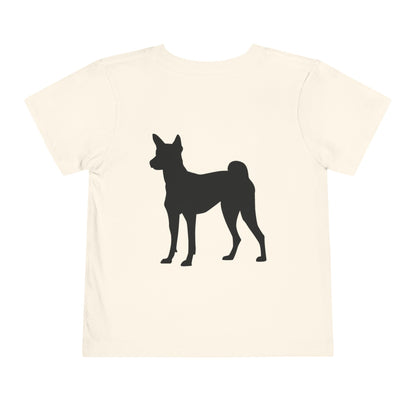 Basenji Silhouette Toddler Unisex Short Sleeve Crewneck Tee