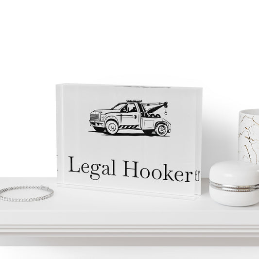 Legal H**ker  Wheel Lift Tow Truck Acrylic Photo Block