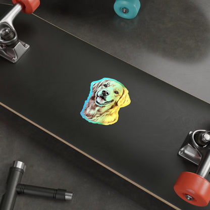 Golden Head Holographic Sticker