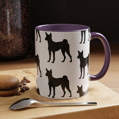 Basenji Silhouette 2-Tone Coffee Mug