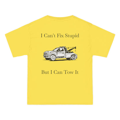 I Can't Fix Stupid Wheel Lift Tow Truck Men's Short-Sleeve Crewneck Tee