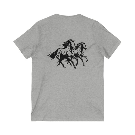 Horsin' Around Unisex Short Sleeve V-Neck Tee