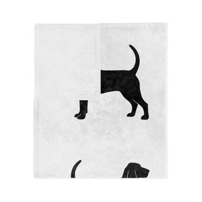 Bloodhound Silhouette Velveteen Microfiber Blanket