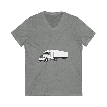 Semi Truck Unisex Short Sleeve V-Neck Tee