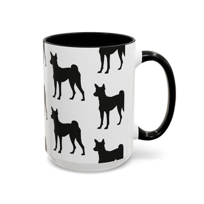 Basenji Silhouette 2-Tone Coffee Mug