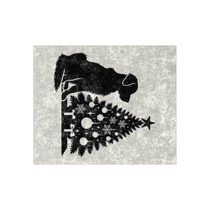 Golden Christmas Tree Crushed Velvet Blanket
