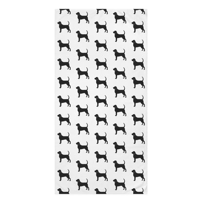 Bloodhound Silhouette Mink-Cotton  Beach Towel