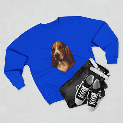 Basset Hound Head Unisex Crewneck Sweatshirt