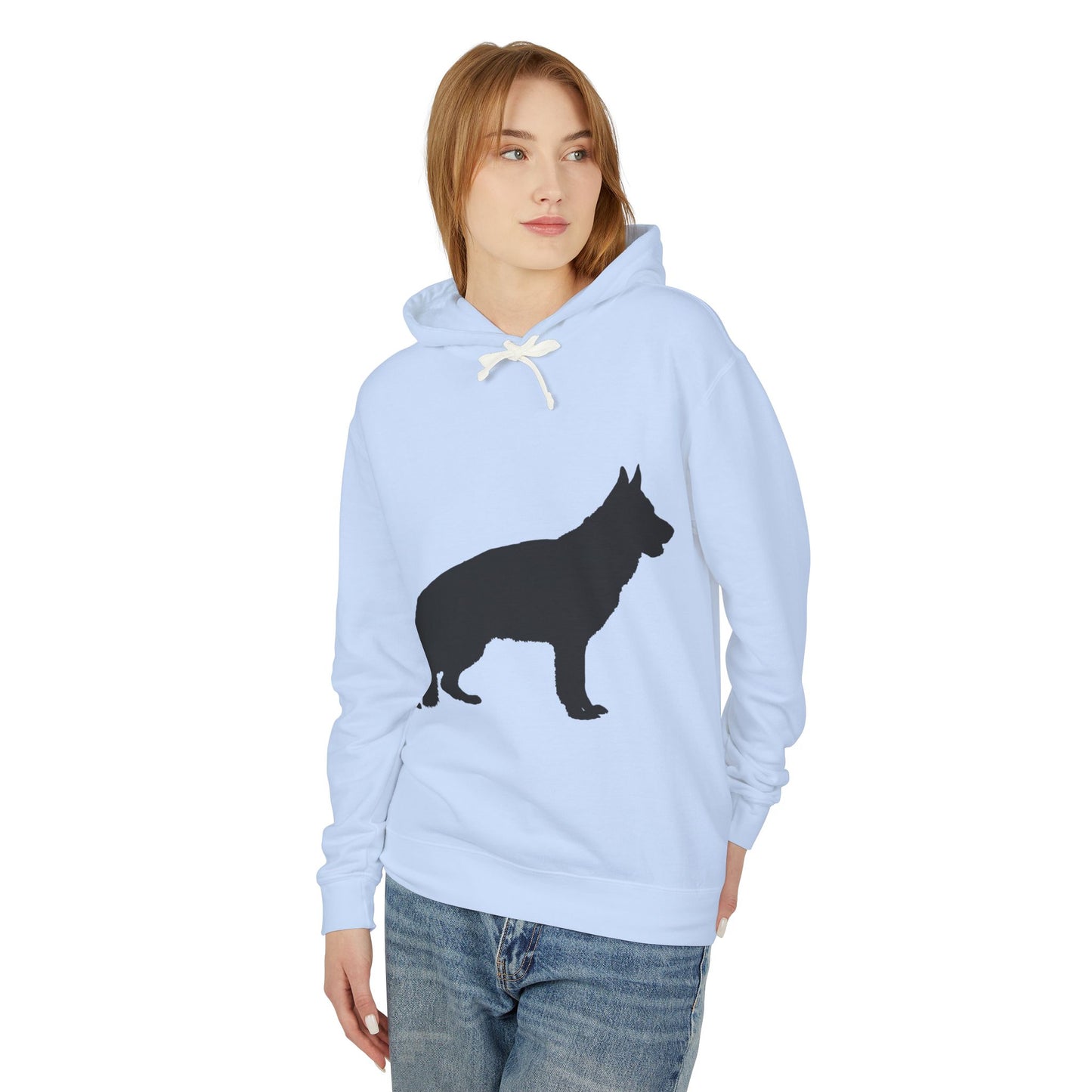 German Shepherd Silhouette Unisex Lightweight Hoodie