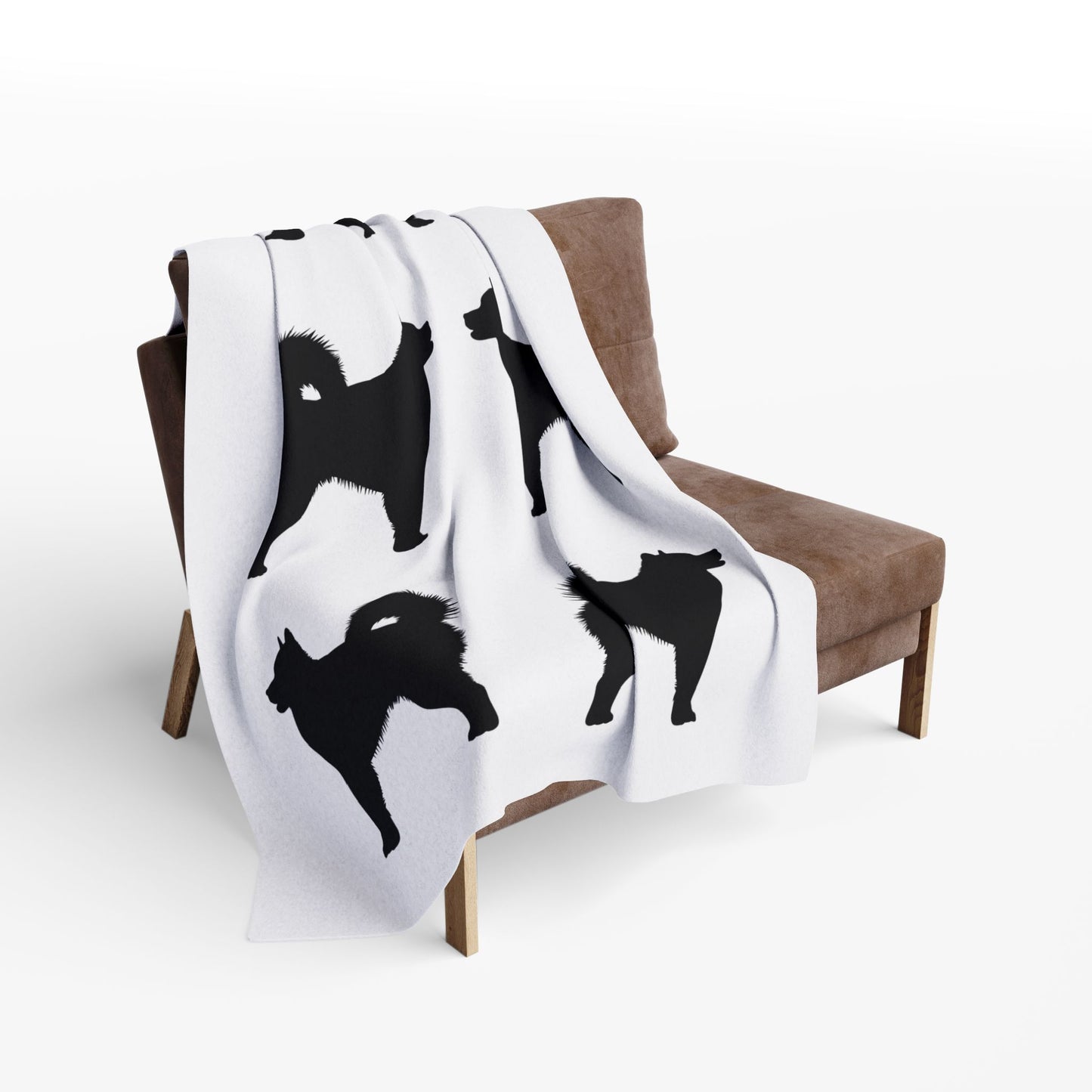 Malamute Silhouette Arctic Fleece Blanket