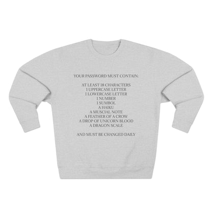 Password Unisex Crewneck Sweatshirt