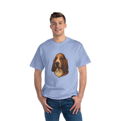 Basset Hound Head Men's Short-Sleeve Crewneck Tee