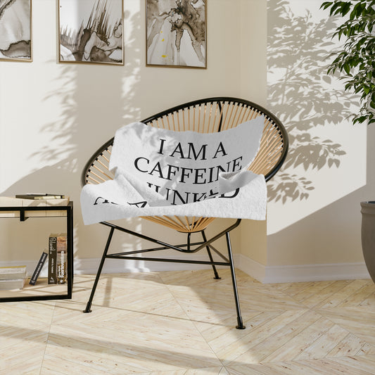 Caffeine Junkie Velveteen Microfiber Blanket