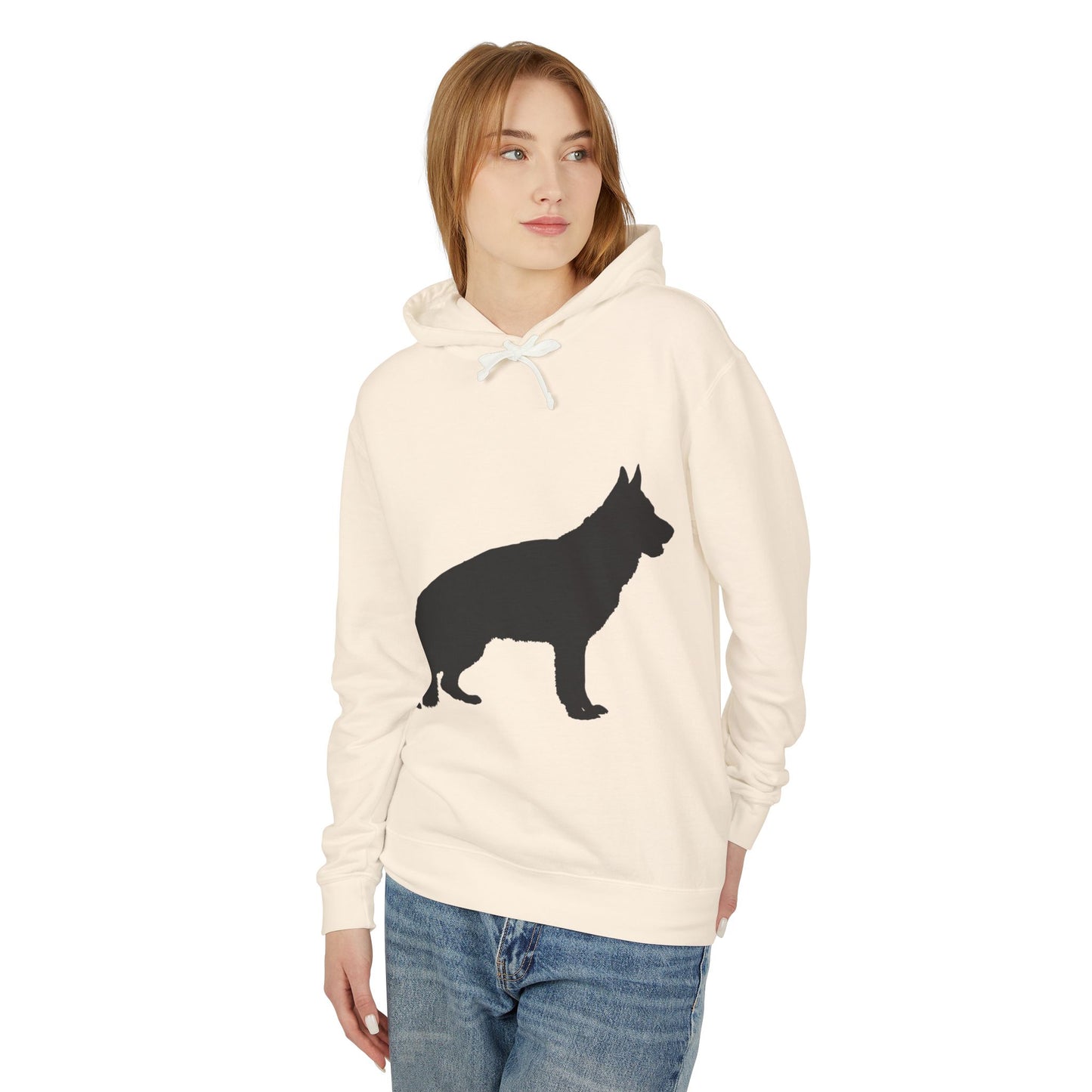 German Shepherd Silhouette Unisex Lightweight Hoodie