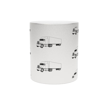 Semi Truck Metallic Coffee Mug