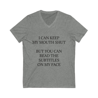 Subtitles Unisex Short Sleeve V-Neck Tee