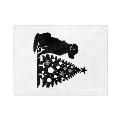 Golden Christmas Tree Velveteen Microfiber Blanket