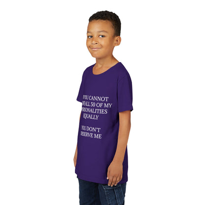 50 Personalities Youth Unisex Short Sleeve Crewneck Tee