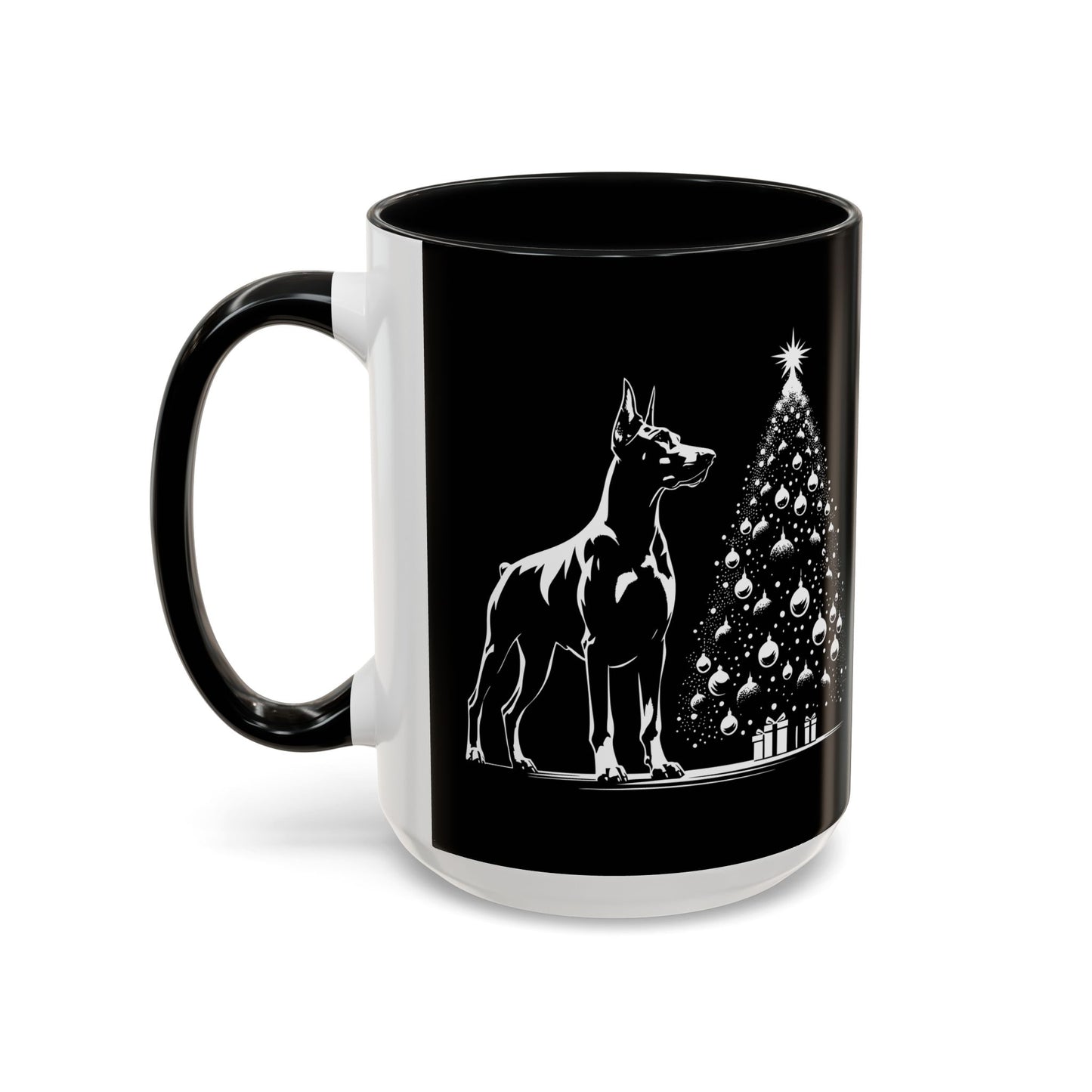 Doberman Christmas Tree 2-Tone Coffee Mug