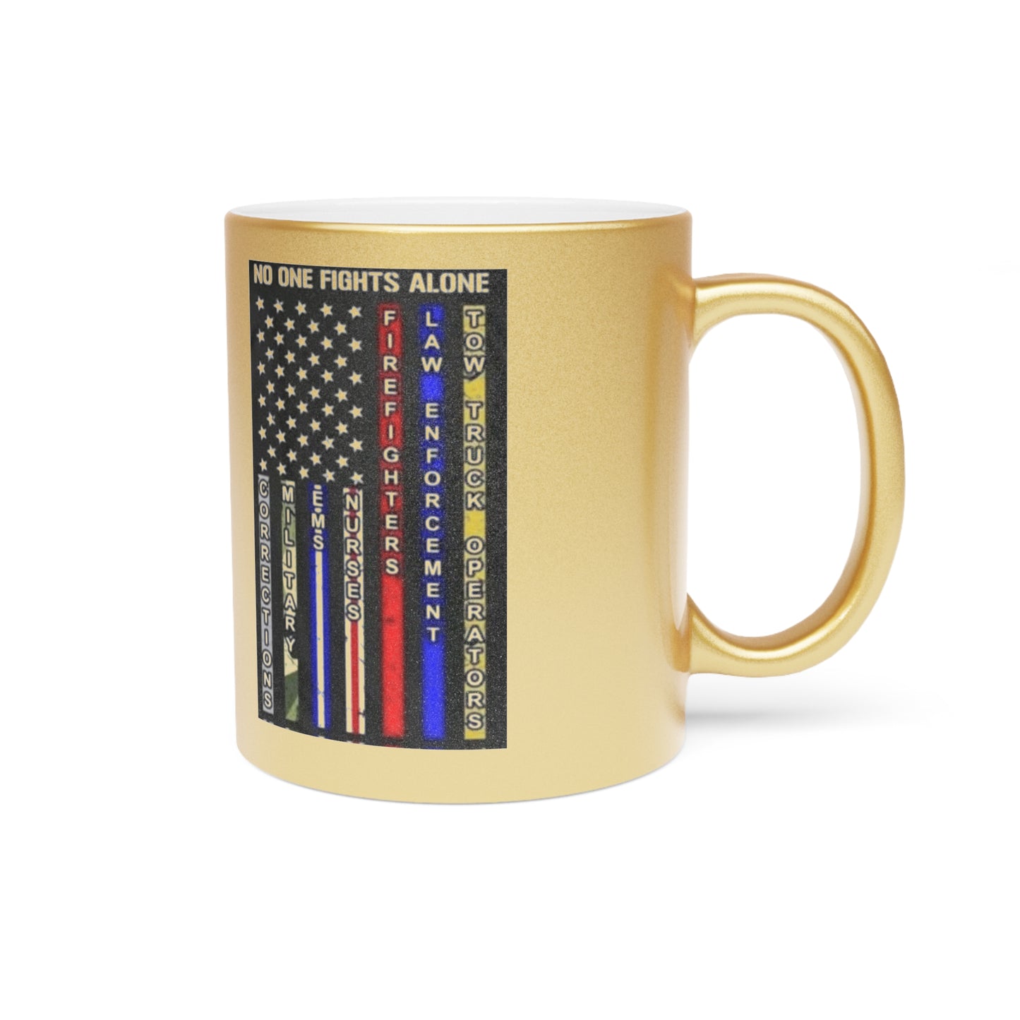 No One Fights Alone Metallic Coffee Mug