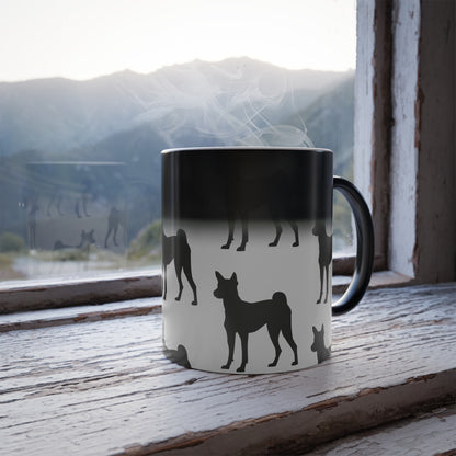 Basenji Silhouette Color Changing Mug