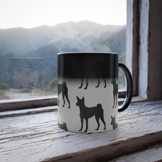 Basenji Silhouette Color Changing Mug