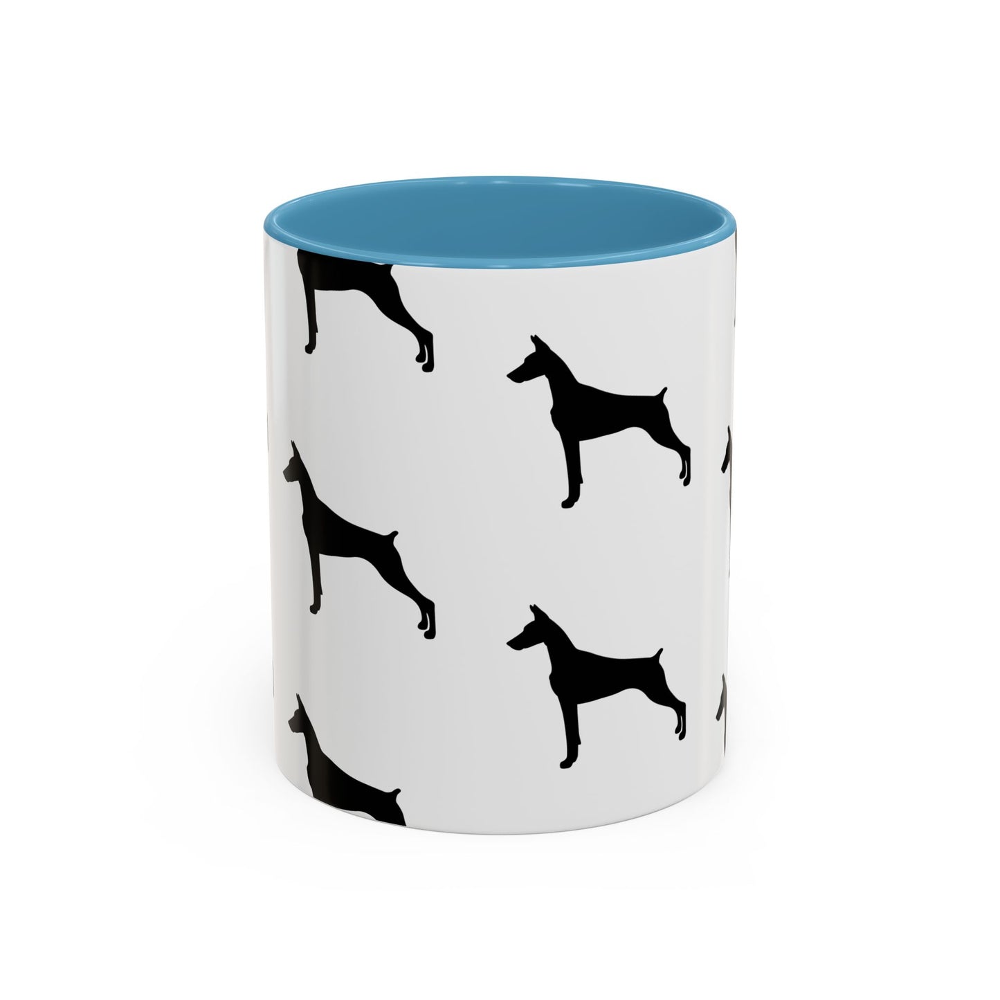 Doberman Silhouette 2-Tone Coffee Mug