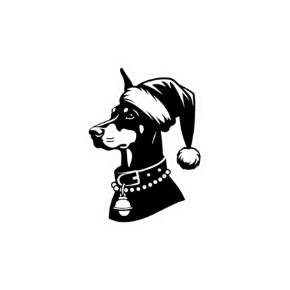 Santa Paws Doberman Vinyl Decal