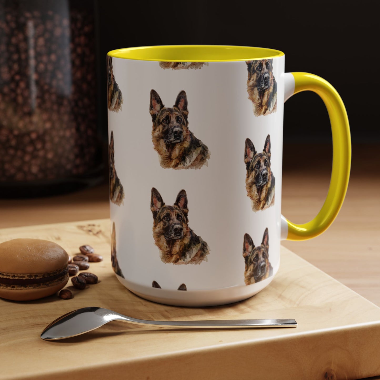 German Shepherd Head 2-Tone Coffee Mug