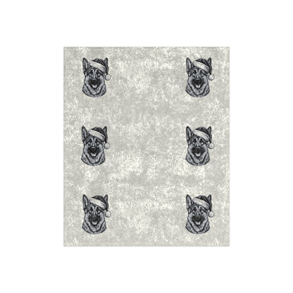 Santa Paws German Shepherd Crushed Velvet Blanket