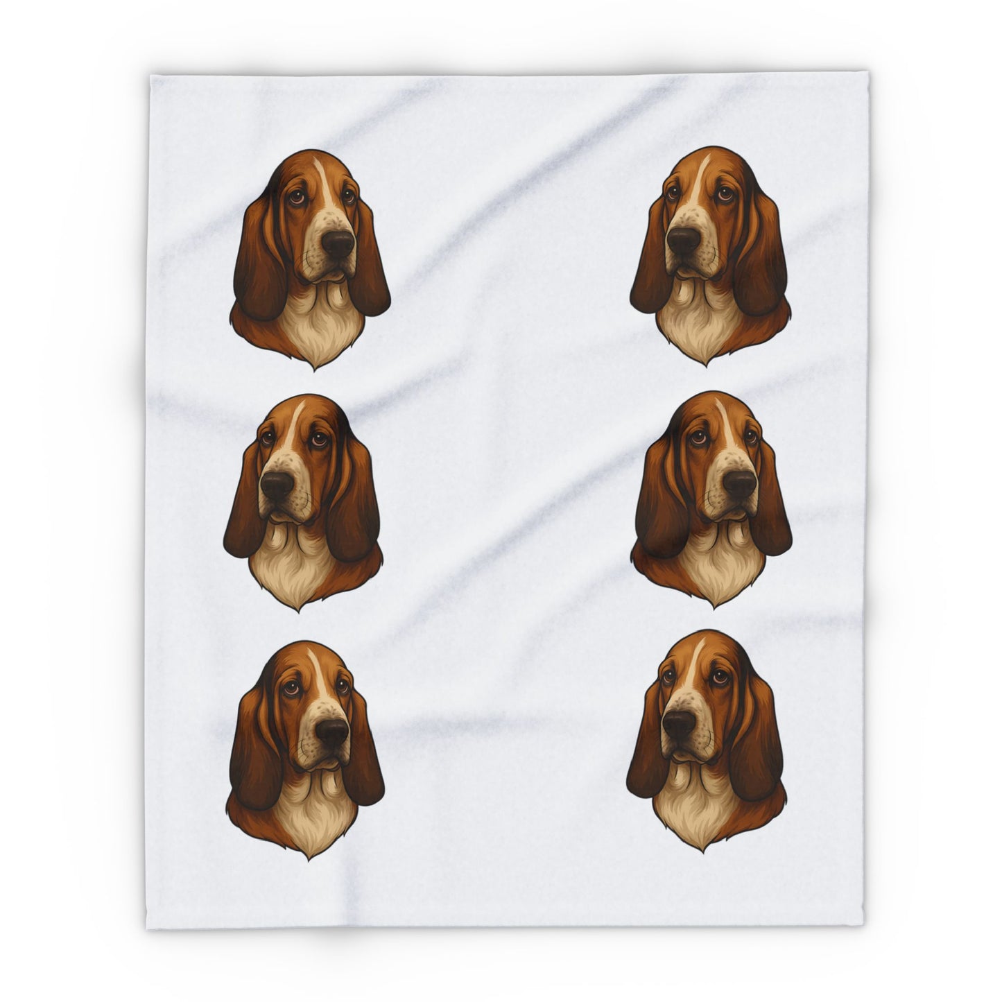Basset Hound Head Arctic Fleece Blanket