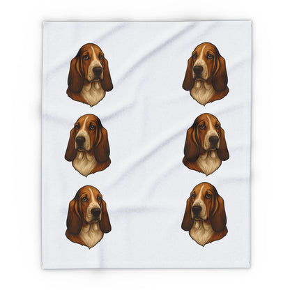 Basset Hound Head Arctic Fleece Blanket