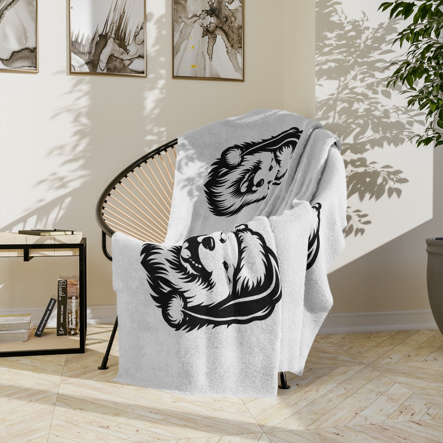 Santa Paws Samoyed Velveteen Microfiber Blanket