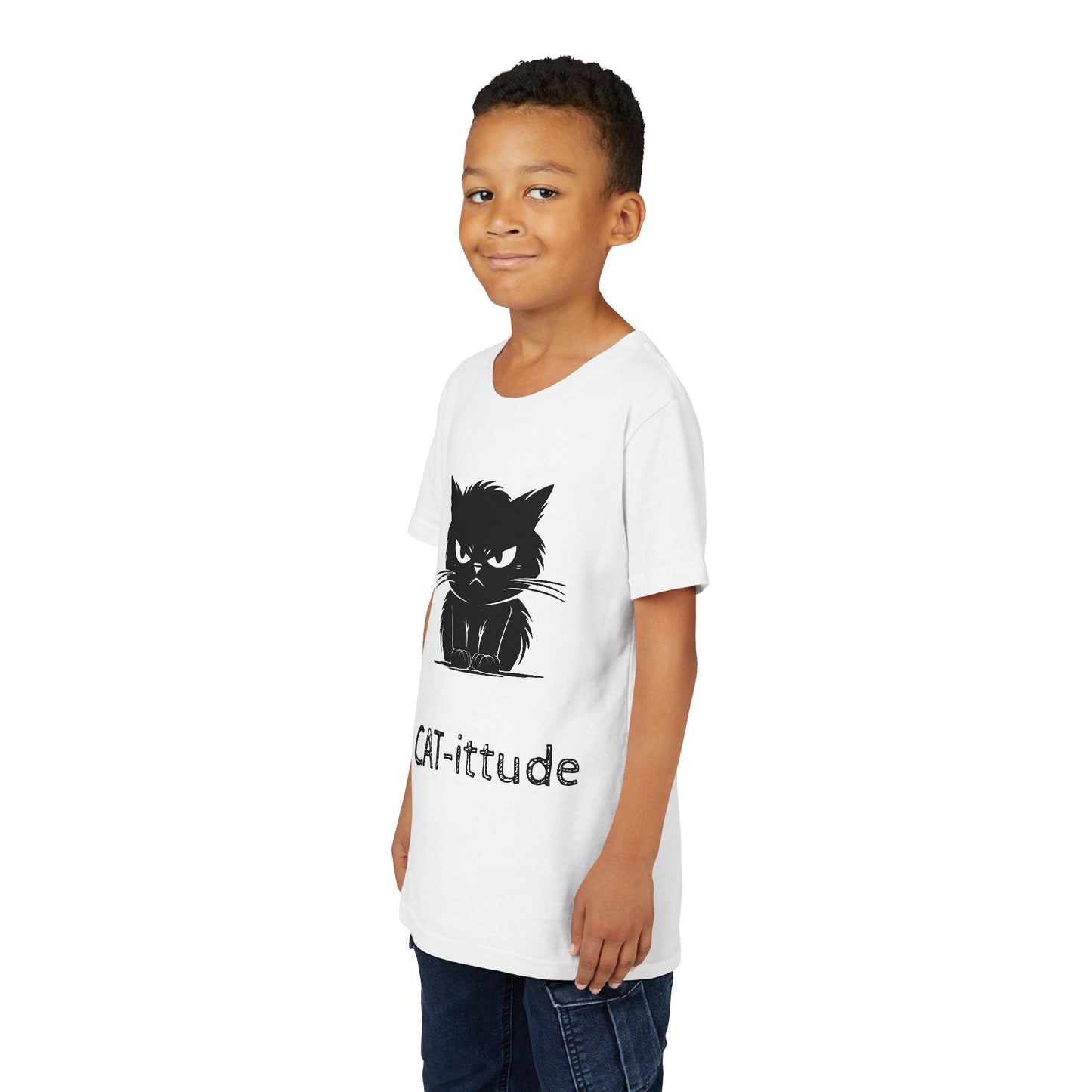 CAT-ittude Youth Unisex Short Sleeve Crewneck Tee