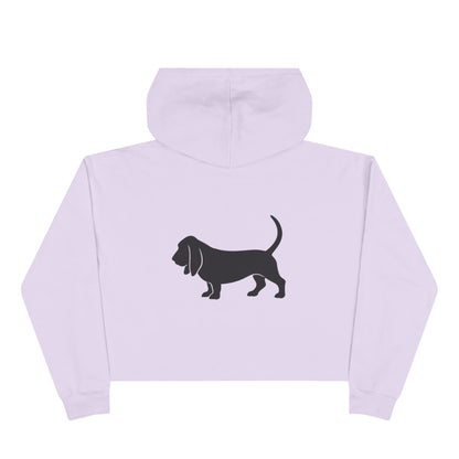 Basset Hound Silhouette Women's Crop Hoodie