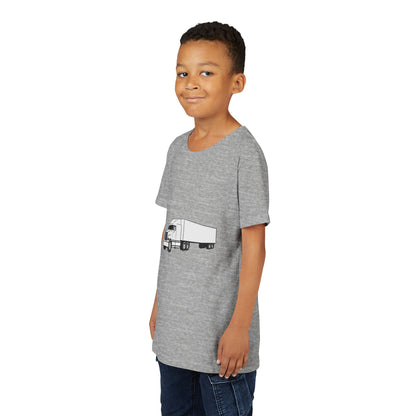 Semi Truck Youth Unisex Short Sleeve Crewneck Tee