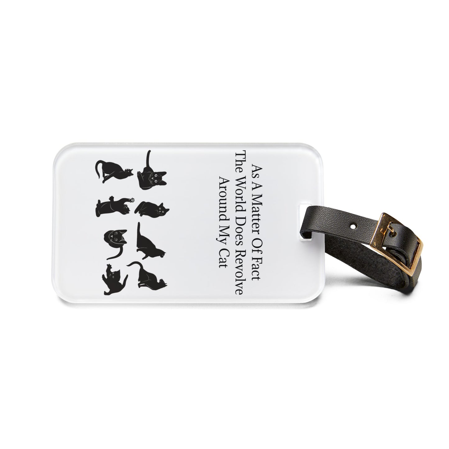 Matter Of Fact Cat Leather Strap Luggage Tag