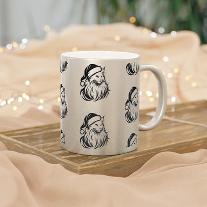 Santa Paws Cat Metallic Coffee Mug