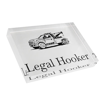 Legal H**ker  Wheel Lift Tow Truck Acrylic Photo Block
