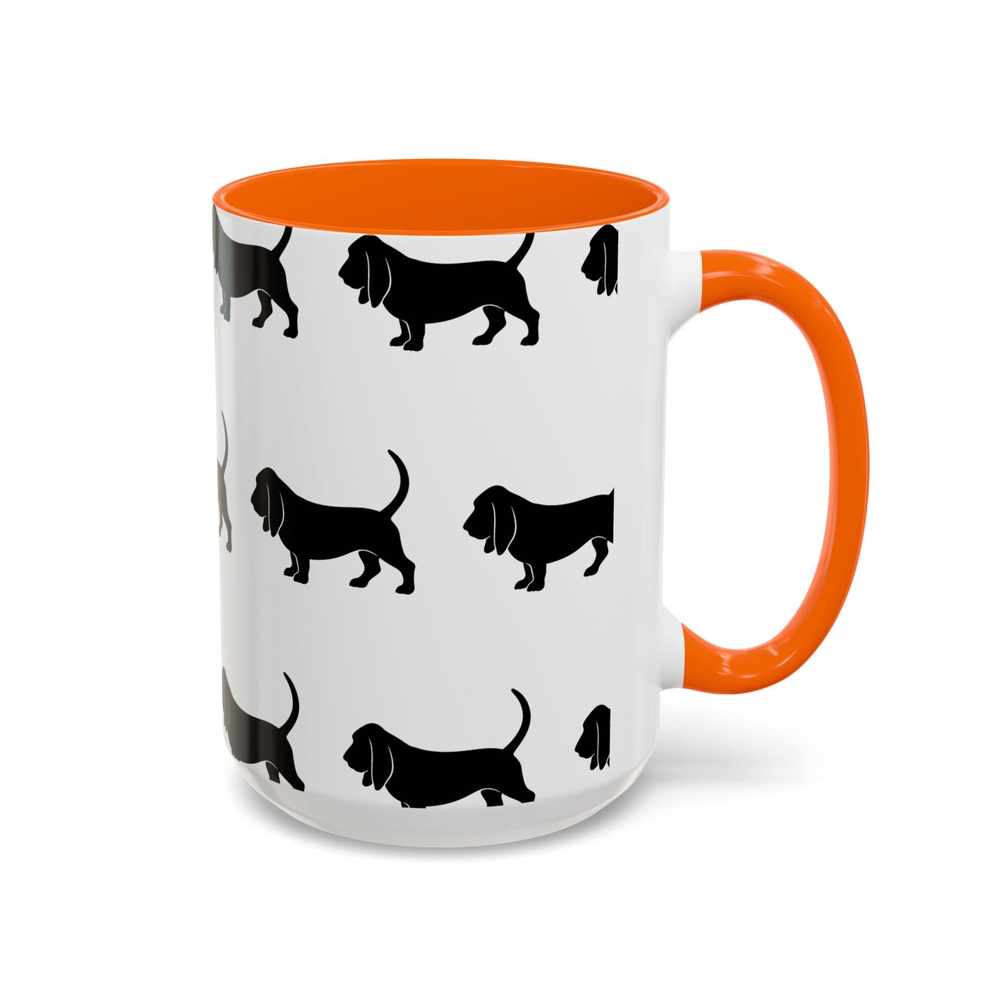 Basset Hound Silhouette 2-Tone Coffee Mug