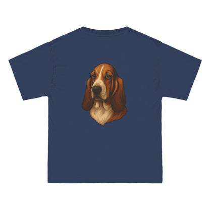 Basset Hound Head Men's Short-Sleeve Crewneck Tee